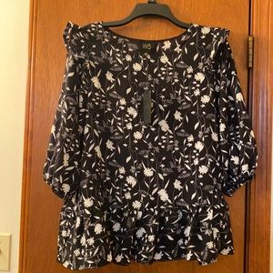 Black & White Ruffle Top